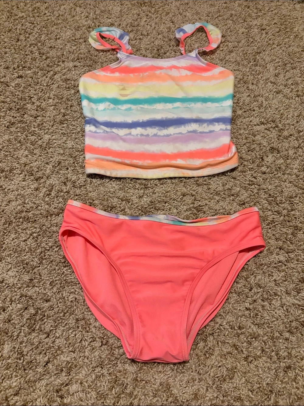 Cat & Jack Bright Coral Girls Swim Top